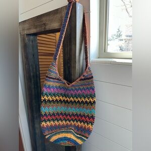 Multicolor Knit Women's boho slouchy bag